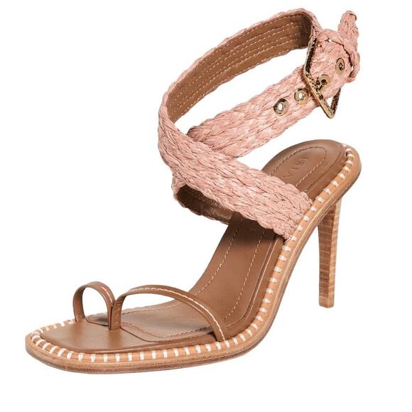 Ulla Johnson Lydia Johnson Raffia High Heels In Terracotta Size 10 - Picture 1 of 12